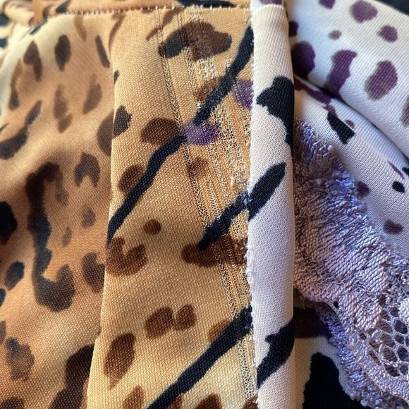 Natori Animal Print Dress Lace Trim Size Small - Picture 11 of 11